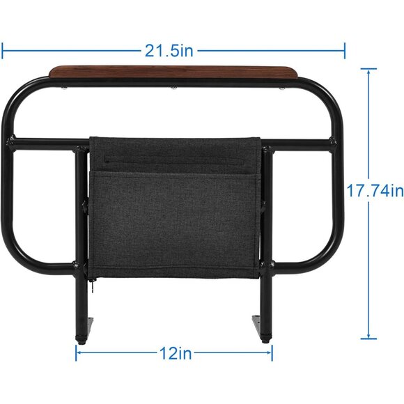 Adjustable Bed Side Rail for Wooden Base frame 21.5" x 17" Fall Prevention - Picture 6 of 9